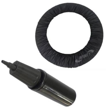 Imagem de Bomba De Ar Dupla Ação De Mão P Bolas Pilates + Capa De Jump