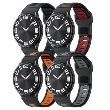 Imagem de Pulseira de silicone resistente para Samsung Galaxy Watch 7 6 5 4 FE de 40 mm e 44 mm/Galaxy Watch 6 Classic de 47 mm e 43 mm/Watch 4 Classic de 46 mm e 42 mm para Samsung Watch 5 Pro de 45 mm