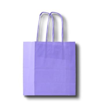 Imagem de Kit com 20 Sacolas Lilás 17,5x8,5x21,5cm – Papel com Alça Reforçada – Embalagem Elegante para Lembrancinhas, Presentes, Festas, Eventos e Lojas – Cor Suave e Sofisticada