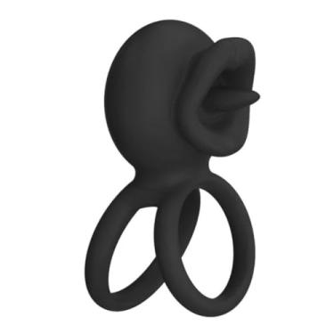 Imagem de Anel Peniano Duplo Lip Ring Com 9 Vibrações E Controle Por Aplicativo Prazer Intenso em Casal [PRETO]