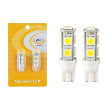Imagem de Par lâmpada led universal t10 pingão (9 leds grandes) - wdc0854