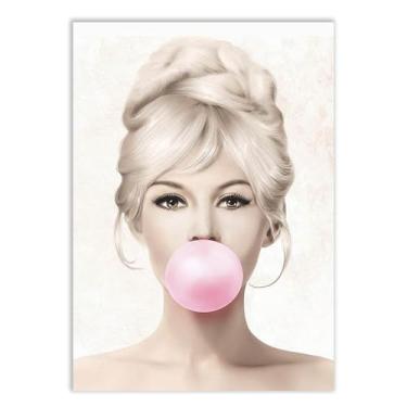 Imagem de Placa Decorativa Chiclete Brigitte Estética Salão Beleza Decoração Poster Quarto Sala