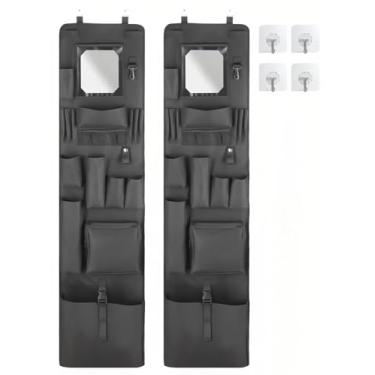 Imagem de Chuanke Organizador de armário suspenso estilo polícia, organizador de armário de trabalho, 135 x 28 cm, com espelho macio de acrílico, impermeável, tecido Oxford 600D (preto) (2)