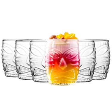 Imagem de binsakao Conjunto de copos Tiki de copos de coquetel de 170 a 473 ml - copos de água - Copos para suco de café gelado - Copos de festa na praia na piscina no Havaí