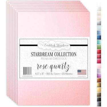 Imagem de Cardstock Warehouse Stardream Rosa Quartzo Rosa - 21,6 x 28 cm - 47,6 kg. Papel cartolina perolado premium 284 g/m² - 25 folhas