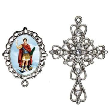 Imagem de Crucifixo Arabesco Terço de Noiva Relicario Santo ExpeditoPeças para M