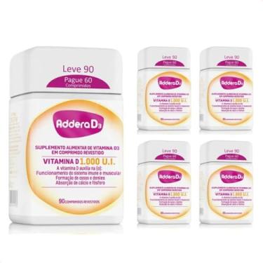 Imagem de Kit com 4 Addera D3 (Vitamina D3 1.000UI) c/90 Comprimidos cada