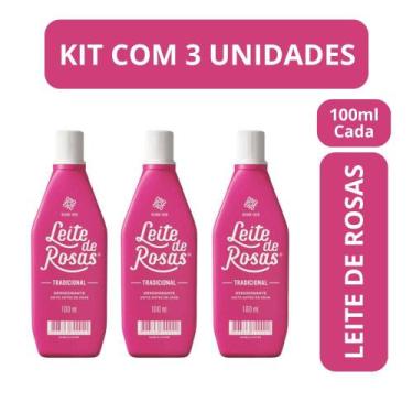 Imagem de Kit c/3 loçao corporal leite de rosas tradicional 100ml