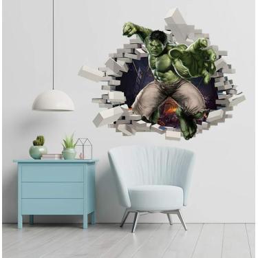 Imagem de Adesivo De Parede Buraco Falso Hulk Mod03 - Lojinha Da Luc Adesivos