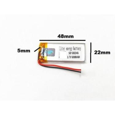 Imagem de Bateria 3,7v 600mah  5mm X 22mm X 48mm Intercomunicador - - bgb