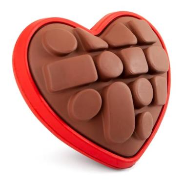 Imagem de Jeffers Brinquedo para mastigar cães de borracha natural – formato de coração de chocolate, pequeno – aroma de baunilha, durável, não tóxico, seguro para lava-louças, brinquedo interativo para buscar