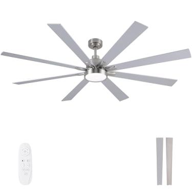 Imagem de Autoday Ventiladores De Teto Grandes Com Luzes E Controle Remoto - Ventilador De Teto De Níquel Escovado De 72 Polegadas Com Luz, Motor Cc Silencioso, 3 Cct, Iluminação Regulável Moderna E Ventilad