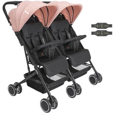 Imagem de Carrinho Kiddo para Gemeos Duplo Mascote Rosa