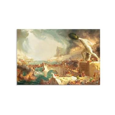 Imagem de Pôster Thomas Cole O Curso da Destruição do Império Pinturas Reprodução de Pôster para Quarto Sala de Estar Decoração de Parede 90 x 60 cm (35 x 24 pol) Sem Moldura
