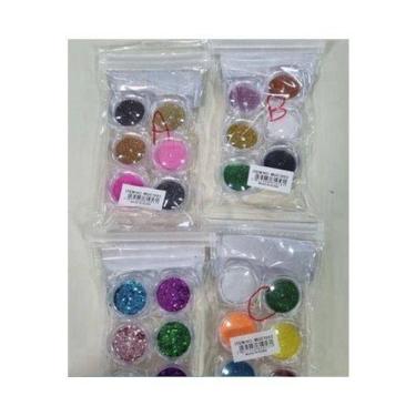 Imagem de Kit 6 Glitter Encapsulamento Para Unhas - oem, Branco
