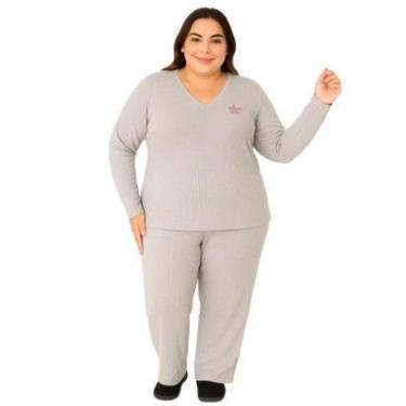 Imagem de Pijama Plus Size Elegance Malha Canelada Feminino Victory-Feminino
