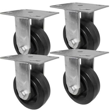 Imagem de Rodízio Fixo FSC 52 BE Borracha Preto Schioppa, 250kg - 4 Uni Borrachas Londrina