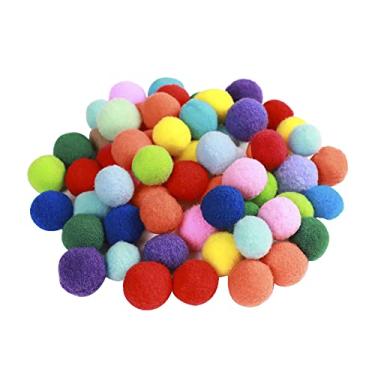 Imagem de ccHuDE 100 Peças De Pompons 3 Cm, Bolas Grandes Coloridas, Multicoloridas, Artesanato, Puff Colorido, Felpudo Para Projetos Arte Faça Você Mesmo