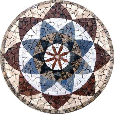 Imagem de Mandala Indiana I Piso Mosaico Tamanho 80cm