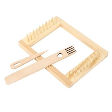 Imagem de Yosoo Estrutura de Tecelagem de Tapeçaria, Máquina de Tecelagem de Madeira Com Agulha e Picareta, Moldura de tricô para Iniciantes Em Coluna Densa para Suéter de Cachecol