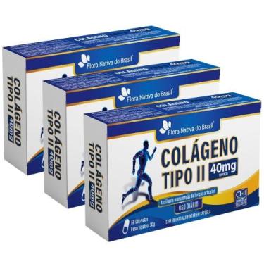 Imagem de KIT 3X Colágeno Tipo 2 60 cápsulas - Flora Nativa - Flora Nativa do Br