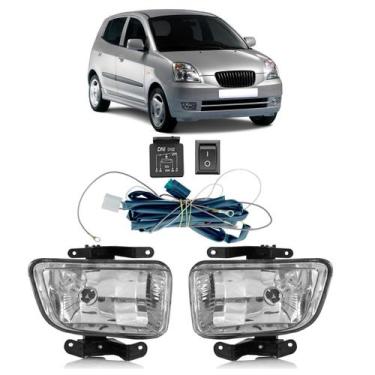 Imagem de Kit Farol Milha Auxiliar Picanto 2005 2006 2007 2008 Completo Botão Un