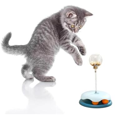 Imagem de Dispensador KittenTreat 2025 com bolas de erva de gato, brinquedo de bola de gato com petisco, brinquedo de estimulação intelectual para gatos para estimulação mental e velocidade de alimentação lenta