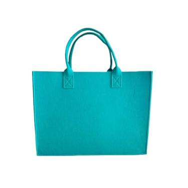 Imagem de DxXU SewLife 1 bolsa de feltro para mercearia, grande bolsa portátil reutilizável, bolsa de presente para lembrancinhas de festa, academia, praia, artesanato DIY (3. Azul pavão)