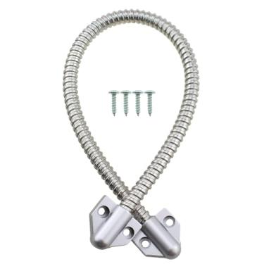 Imagem de TAODAN Acessórios para conduítes metálicos de aço inoxidável prateado, 50 cm de comprimento, protetor de cabo de porta, capa de instalação externa para cabo de vídeo/rede