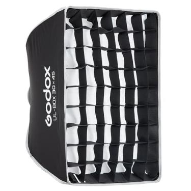 Imagem de Godox Softbox retangular dobrável de 30,5 x 45,7 cm, caixa macia de tira de liberação rápida com suporte Bowens, difusores, grade, bolsa, para GODOX SL60II AD400PRO AD600 Outros Bowen Mount Studio