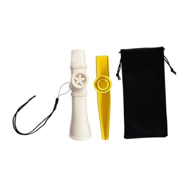 Imagem de TTETTZ 2 peças Kazoo Instrumentos Musicais Brindes Exclusivos para Festa Brinquedos Práticos para Guitarra Teclado Piano Ukulele Iniciante, Branco