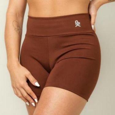 Imagem de Short Fitness Cintura Alta Sem Transparência Academia Básico Feminino 