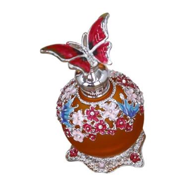 Imagem de Zialofi Frasco de vidro para perfume, dispensador de perfume para viagem, frasco de óleo essencial, recipiente portátil multiuso de 25 ml para mulheres, Laranja
