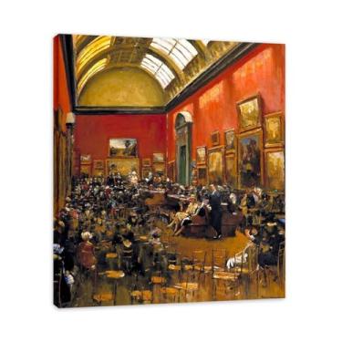 Imagem de Gallery Opening John Lavery Iconic Realist Portrait & War Scene Canvas Art – Decoração de parede irlandesa atemporal para casa emoldurada 39,98 x 48 cm