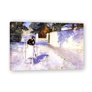 Imagem de Woman On A Safty Tricycle John Lavery Iconic Realist Portrait & War Scene Canvas Art – Decoração de parede irlandesa atemporal para casa 20 x 30 cm emoldurada
