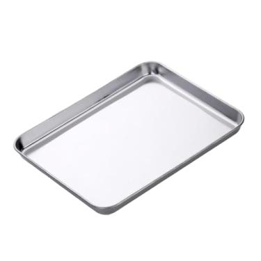Imagem de Fxzqgnh Bandeja de Forno de aço Inoxidável, Assadeira para Rolo de Arroz, Utensílio de Cozinha, Bandeja Retangular Multiuso, Prata