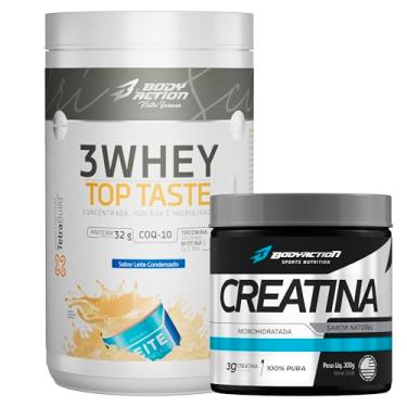 Imagem de Kit - 3 Whey Top Taste Sabor Leite Condensado 900g + Creatina monohidratada Pura 300g - Bodyaction