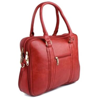 Imagem de Pasta Executiva Notebook Maleta Bolsa Transversal Alta Quaridade Reforçada (cor vermelha)