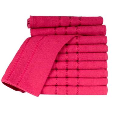 Imagem de Toalha De Banho Kit 08 Peças 70x120cm 100% Algodão Custo Benefício Alta Absorção (Bordô)