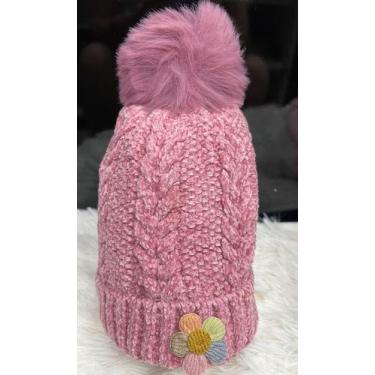 Imagem de Touca Gorro Infantil de Frio inverno Forrada Pompom menino menina(6mes