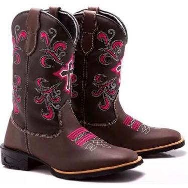 Imagem de Bota Texana Country Cruz Floral - selaria rio negro, 40