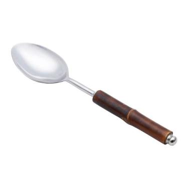 Imagem de Colher para Servir Wolff com Cabo de Bambu de Aço Inox