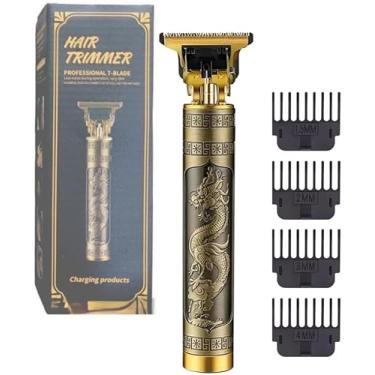 Imagem de Máquina De Cortar Cabelo Profissional Dragão Acabamento Sem Fio Cabelo Barba Pezinho Personalizada Com Limitador de Lamina Ajustável Recarregável 4 Pentes Óleo Escovinha Premium Hair