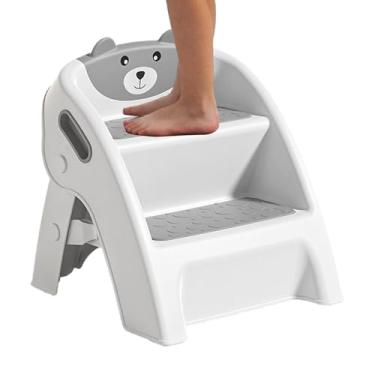 Imagem de Banco Step Para Crianças,Banquinho Infantil Dobrável Para Casa De Banho | Auxiliar Higiene Pessoal Lavandaria Lavar Mãos