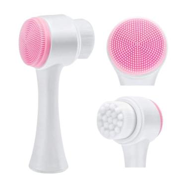 Imagem de Escova de Limpeza Facial Manual 2 em 1 Massageador de Silicone Skincare Unissex Uso Diário Limpeza Profunda À Prova d’Água Todos Tipos de Pele