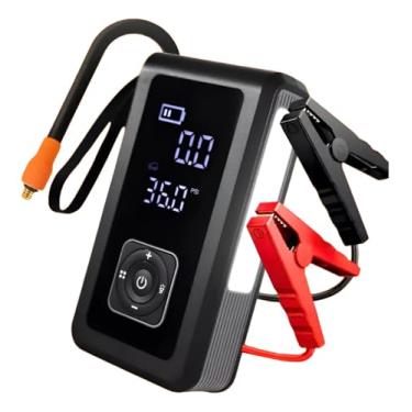 Imagem de Carregador de Baterias Sem Fio Carga de Bateria Carro com compressor de Ar Portatil Luz de emergencia e Carrega o Celular Chupeta Enche Pneu do Carro Moto Ideal Para Viagens Auxiliar de Partida