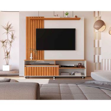 Imagem de Estante Home Para Tv até 60 Polegadas Havana 160cm Nature com OffWhite - Rede Móveis