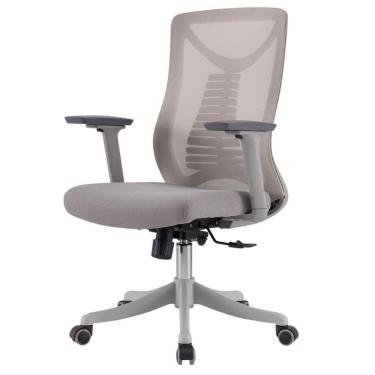 Imagem de Cadeira Escritório NR-17 Giratória Diretor Vancouver Fratini Tela Mesh Cinza Base Rodízio Cinza