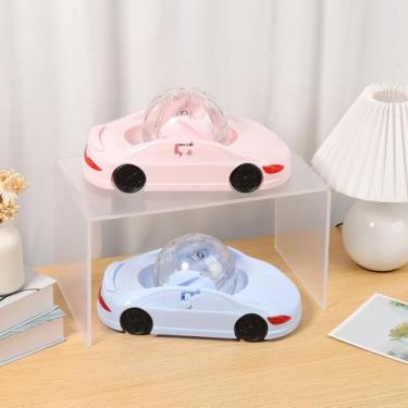 Imagem de DJAPWPX Carro de bola de corrida de hamster de plástico, alta resistência, 360° visível, hamster, brinquedo de roda de carro com porta dupla para animais de estimação pequenos