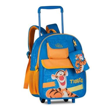 Imagem de Mochila Carrinho Infantil Tigrão Bolsa Escolar Rodinhas Crianças - Cli